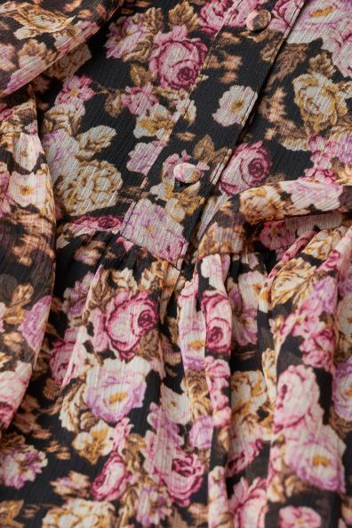 Puff-sleeved Chiffon Dress | H&M (US)