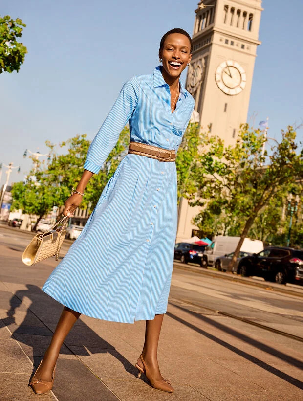 Poplin Shirtdress - Willow Stripe | Talbots