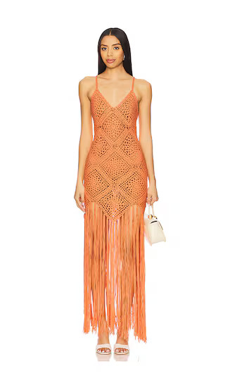 Wandering Crochet Dress in Coral | Revolve Clothing (Global)