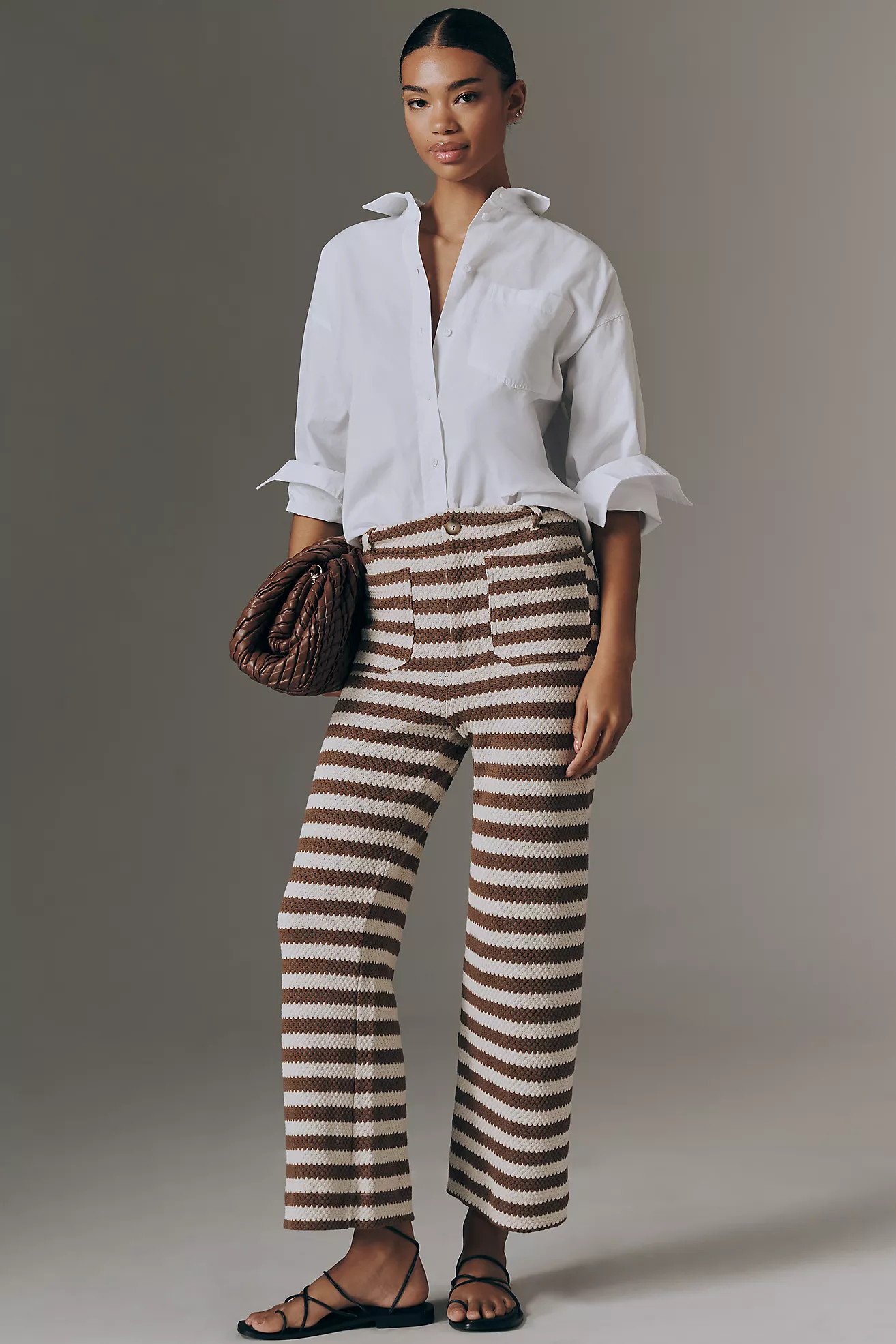 The Colette Striped Knit Crop Wide-Leg Pants by Maeve | Anthropologie (US)