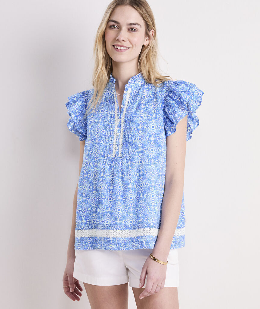 Adare Lace Inset Top | vineyard vines