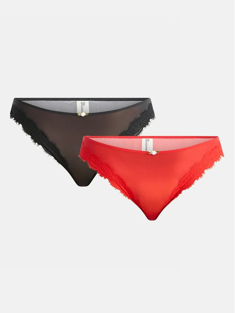 No Boundaries Valentine's Day Sheer Micro Cheeky Panties, 2-Pack, Women's | Walmart (US)