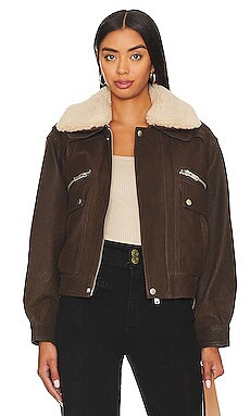 HEARTLOOM Noah Leather Jacket in Coco from Revolve.com | Revolve Clothing (Global)