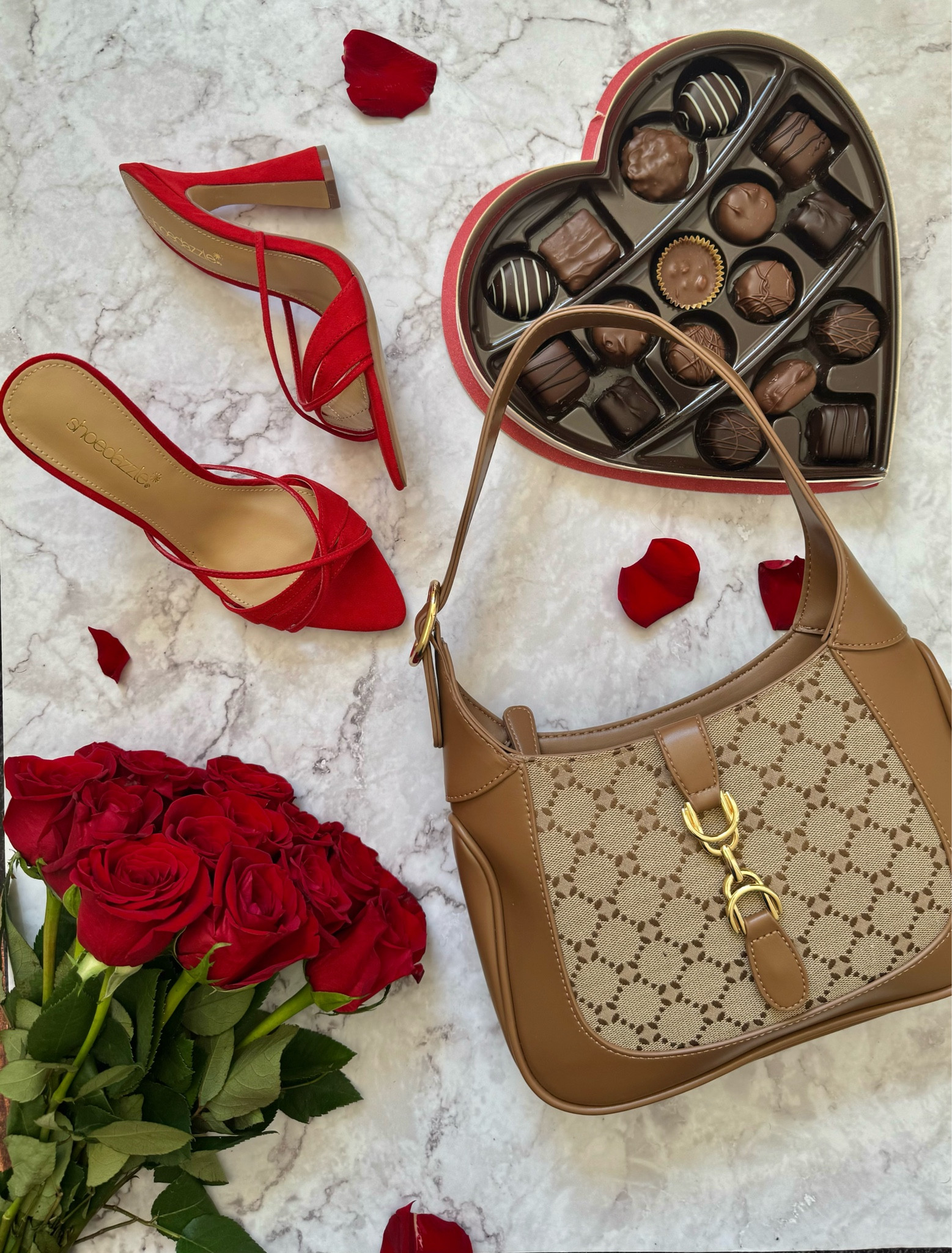 #Valentines Vibes ❤️‍🔥 shoes fit TTS and this bag is giving me #gucci Jackie but affordable 💁🏽‍♀️ #valentinesday #dupe #redheels 

#LTKstyletip #LTKshoecrush #LTKGiftGuide