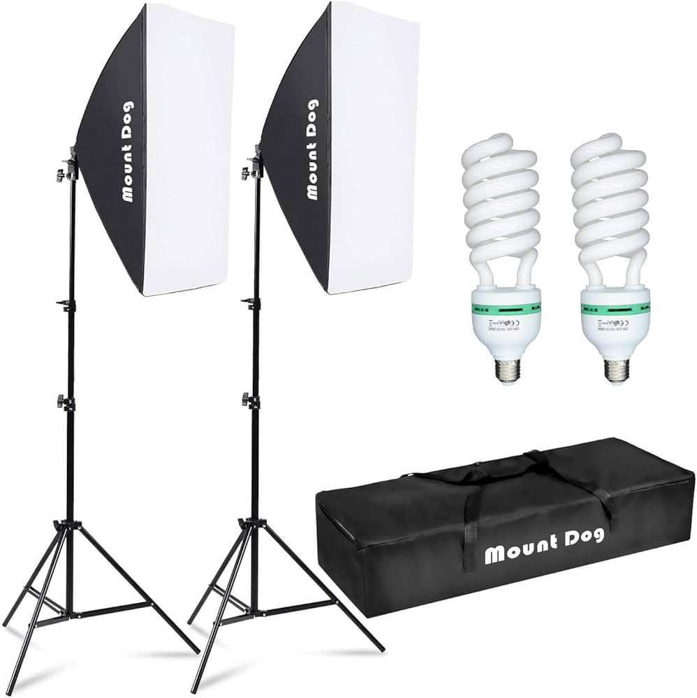 MOUNTDOG Softbox Lighting Kit Photography Studio Light 2x50x70cm Professional Continuous Light Sy... | Amazon (US)