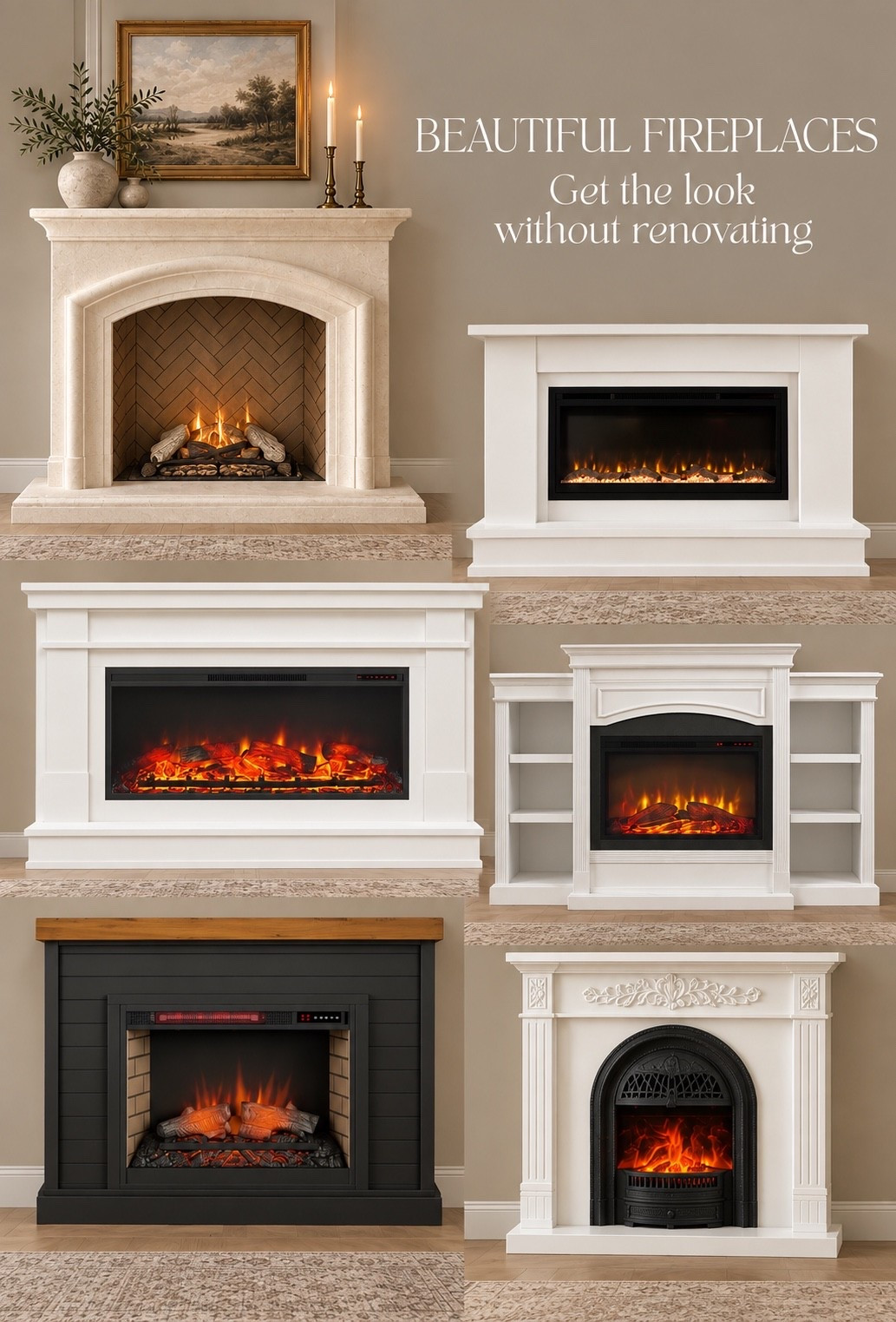Get the look of a built-in fireplace without renovating,  these fireplaces are so pretty and affordable

#LTKHome #LTKSaleAlert #LTKSeasonal