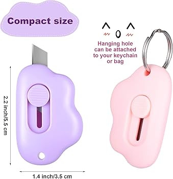 6 Pieces Mini Utility Knives Cloud Shaped Box Cutter Retractable Letter Opener Assorted Colors Cl... | Amazon (US)