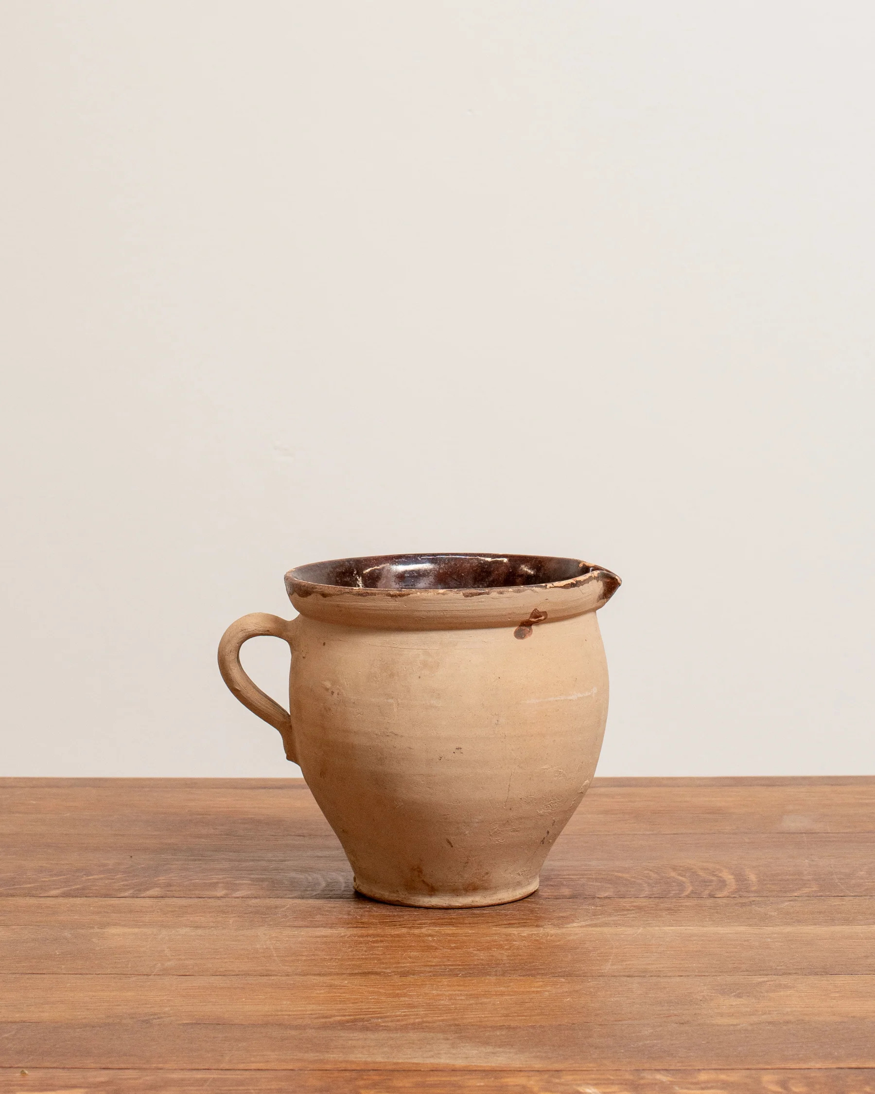 Vintage French Stoneware Pitcher - XXXXII | The Vintage Rug Shop