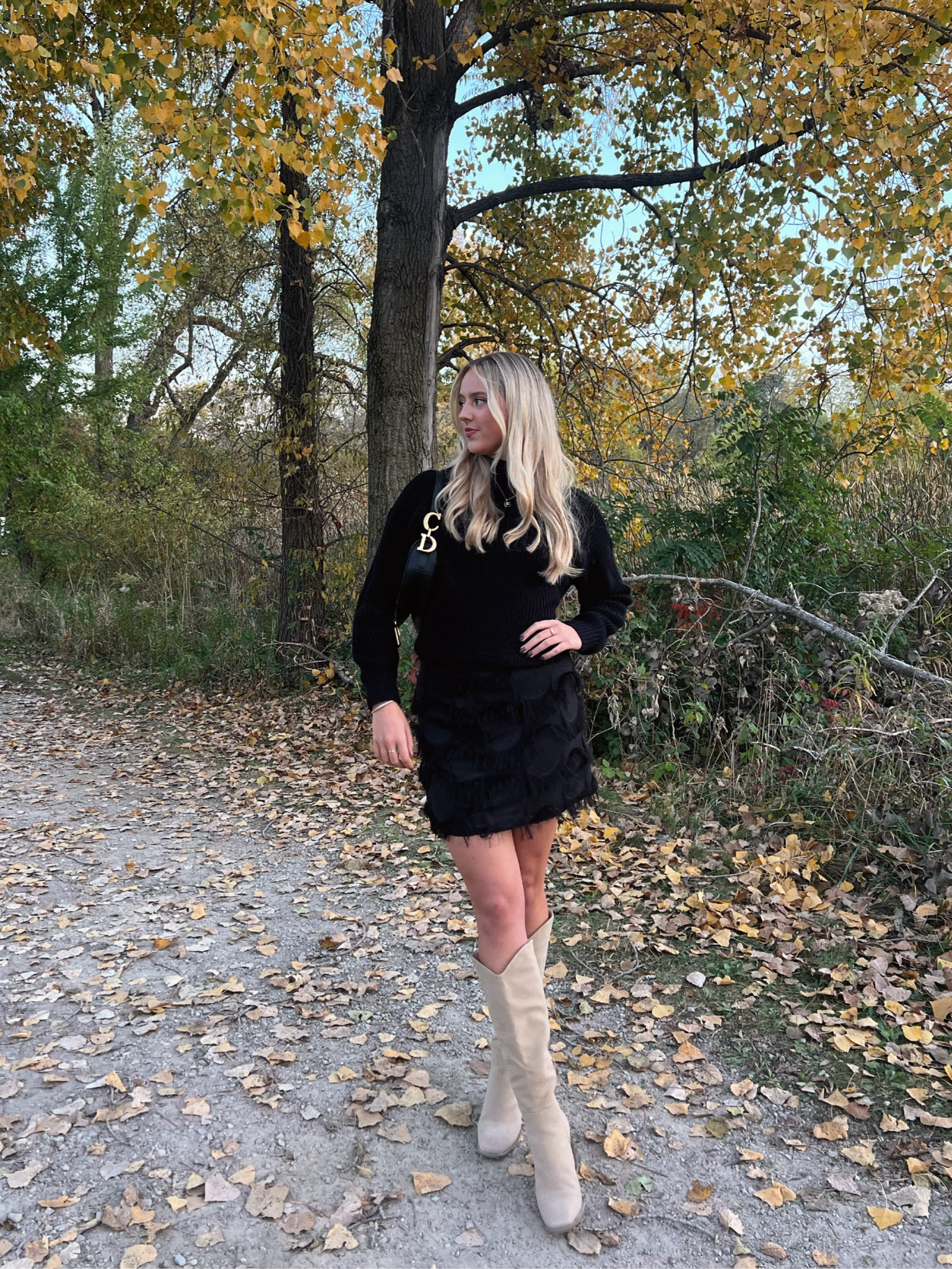 Fall Fashion: Top is Abercrombie, Skirt is TopShop from Nordstrom, Boots are Lulu’s, Purse is Dior

#LTKGiftGuide #LTKSeasonal #LTKHoliday