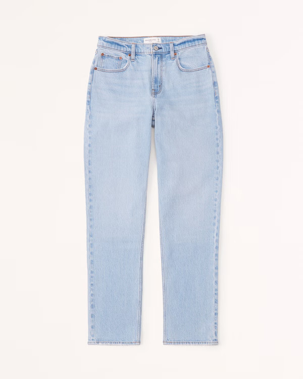 Curve Love Mid Rise Straight Jean | Abercrombie & Fitch (US)