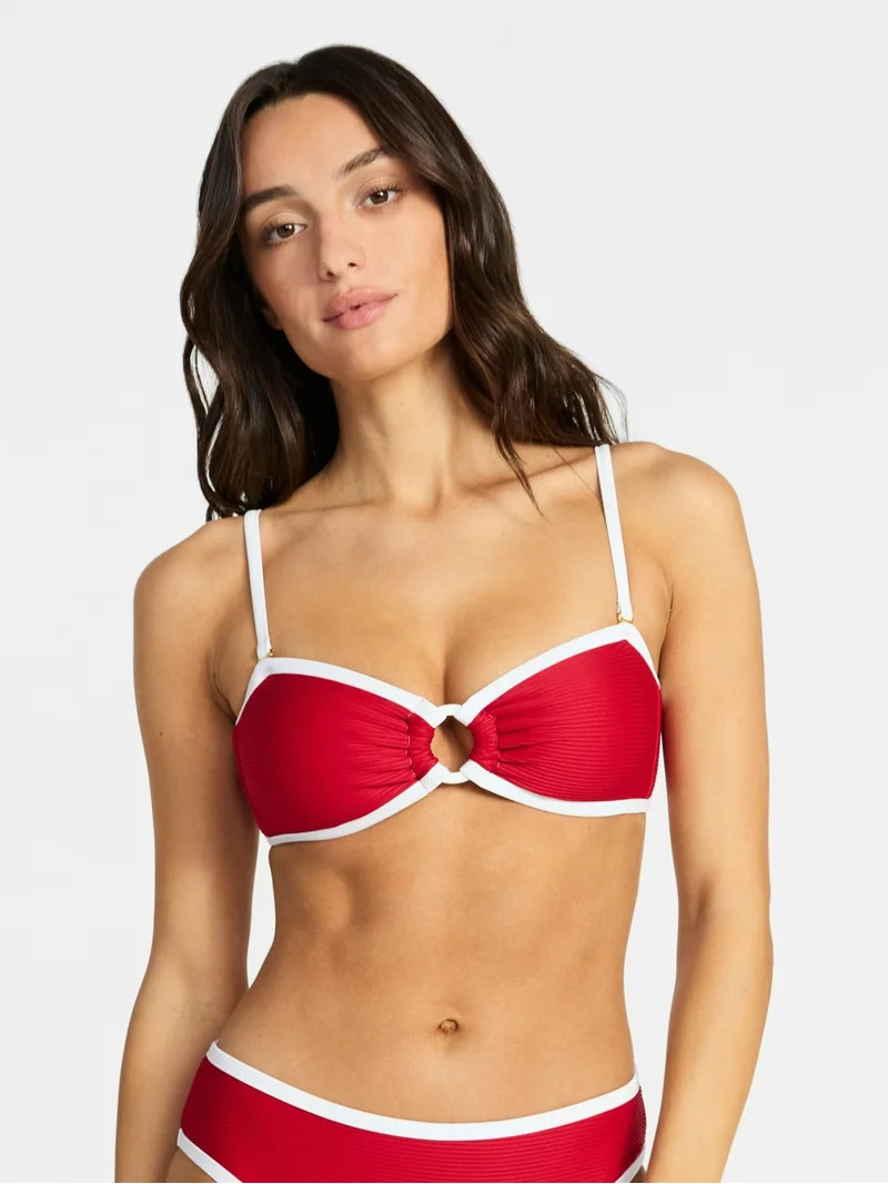 Time and Tru Women's and Women's Plus Size Go Time Strapless Bandeau Bikini Top with O-Ring, Size... | Walmart (US)