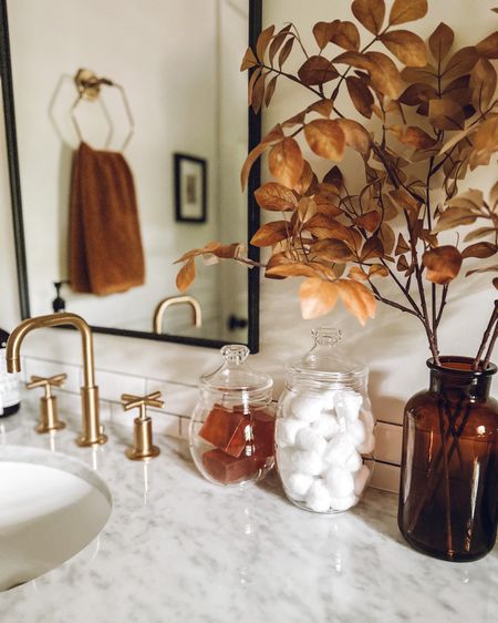 These bathroom canisters look like glass but are acrylic!🙌 This Amazon find come in a set of 3 canisters (smallest not pictured). Add Neutrogena soap for some Fall color!
Fall decor
Autumn decor
Bathroom decor
Counter decor

#LTKfindsunder50 #LTKhome #LTKSeasonal