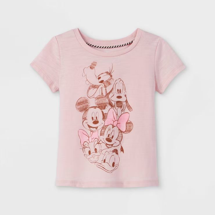 Toddler Girls' Mickey Mouse & Friends Short Sleeve Graphic T-Shirt - Pink | Target