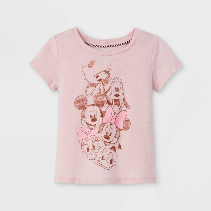 Toddler Girls' Mickey Mouse & Friends Short Sleeve Graphic T-Shirt - Pink | Target