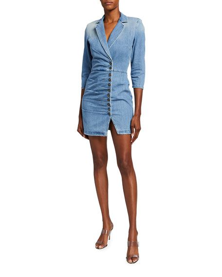 Retrofete Willa Button-Front Denim Mini Dress | Neiman Marcus