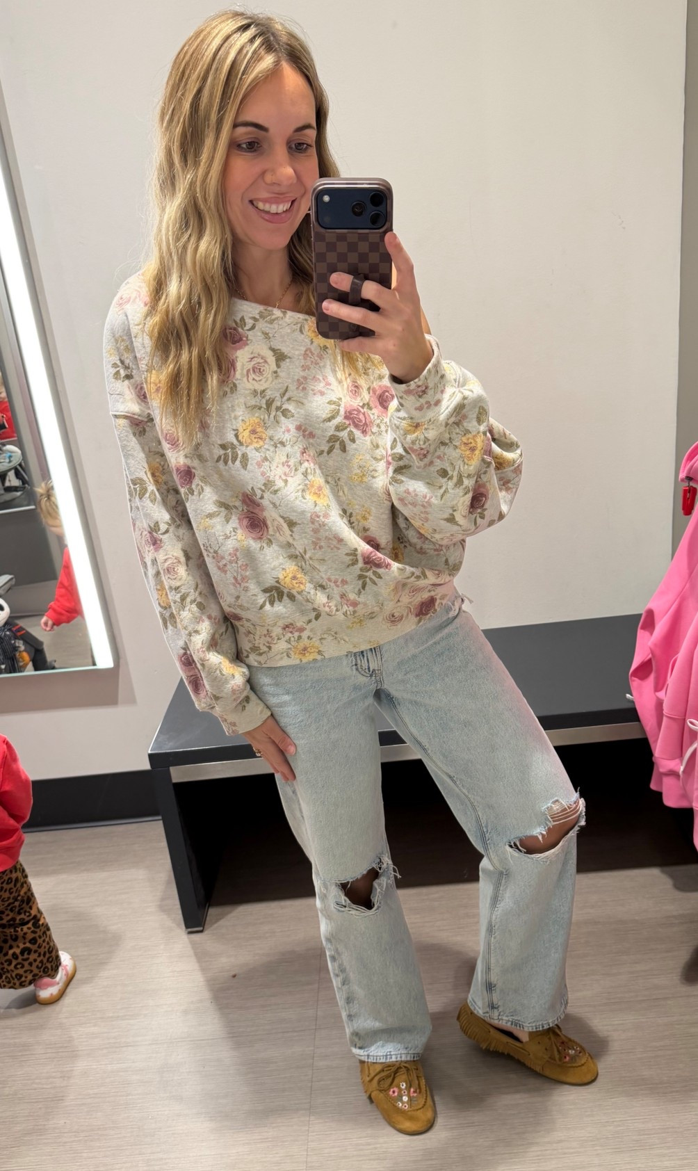 This is a large because that’s all they had so it’s 2 sizes larger than my normal small. I do think a small or medium would have been better but it’s cute baggy! 

#LTKootd