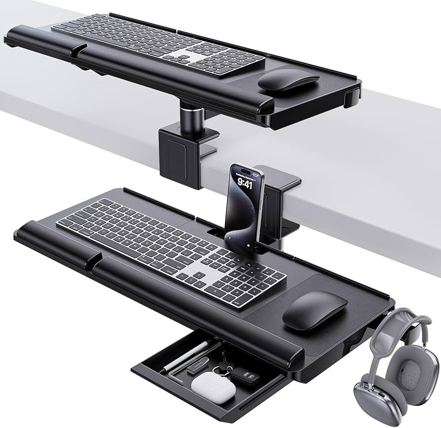 Klearlook Upgraded Adjustable Keyboard Tray for Above Desk & Under Desk Use - Ergonomic Sit-Stand... | Amazon (US)