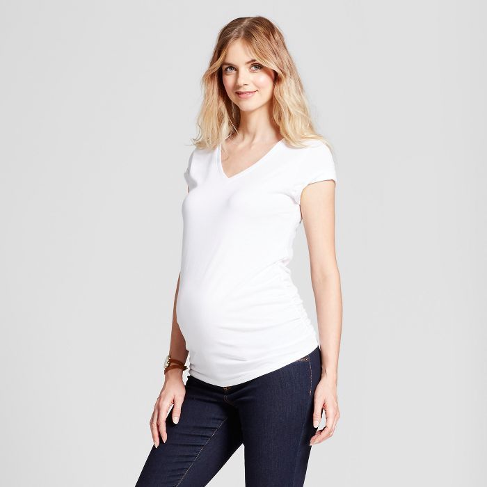 Maternity Shirred V-Neck T-Shirt - Isabel Maternity by Ingrid & Isabel™ | Target