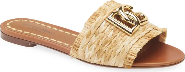 DG Logo Raffia Slide Sandal (Women) | Nordstrom