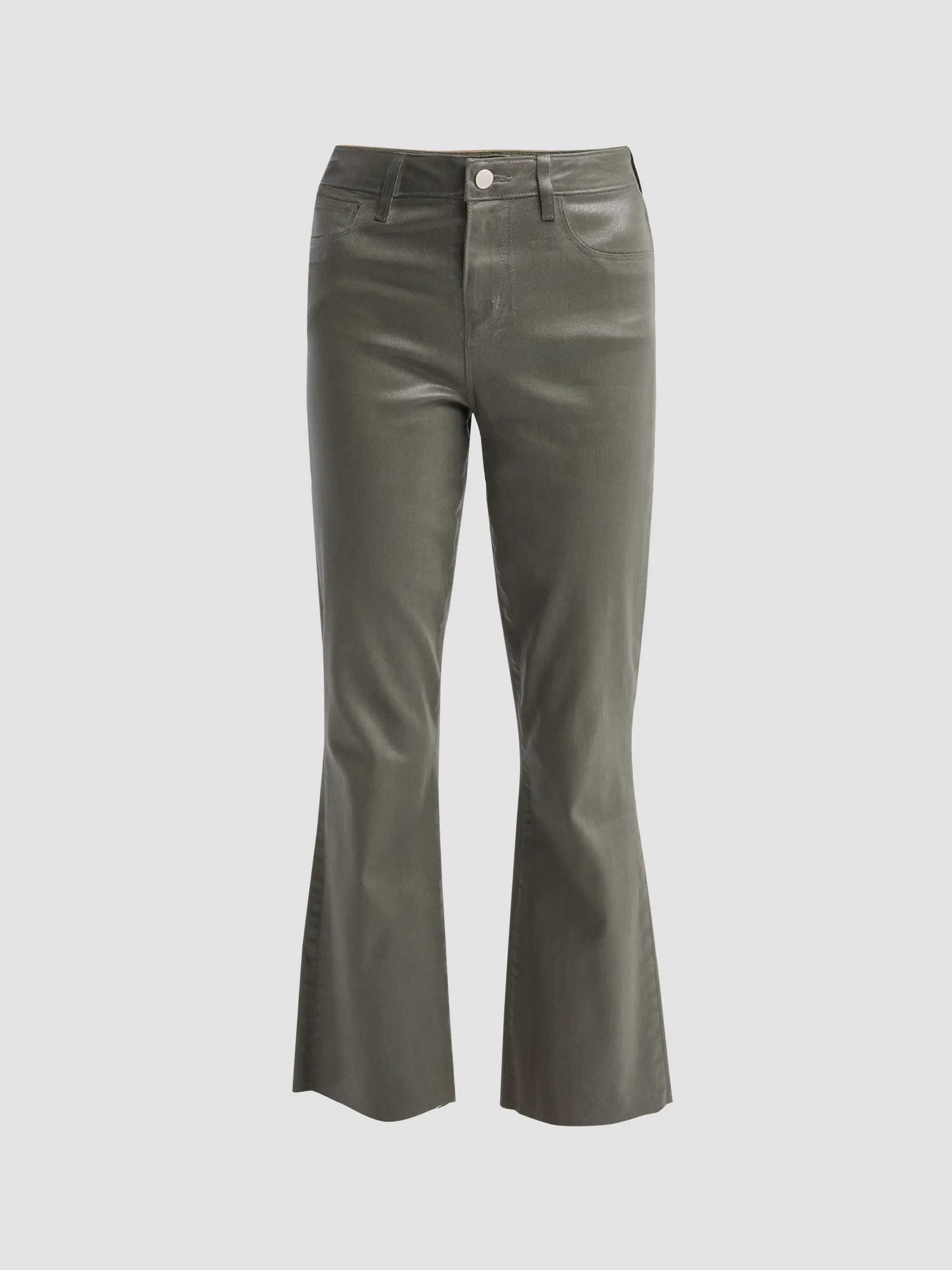 L'AGENCE Kendra Coated High-Rise Crop Flare Jeans | Saks Fifth Avenue | Saks Fifth Avenue