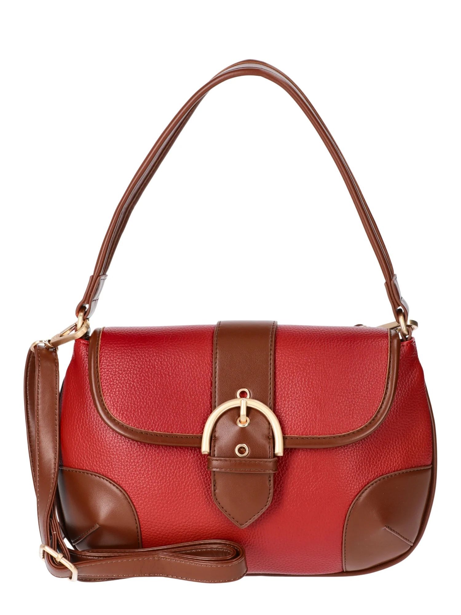 Time and Tru Women's Heather Shoulder Buckle Bag, Persimmon - Walmart.com | Walmart (US)