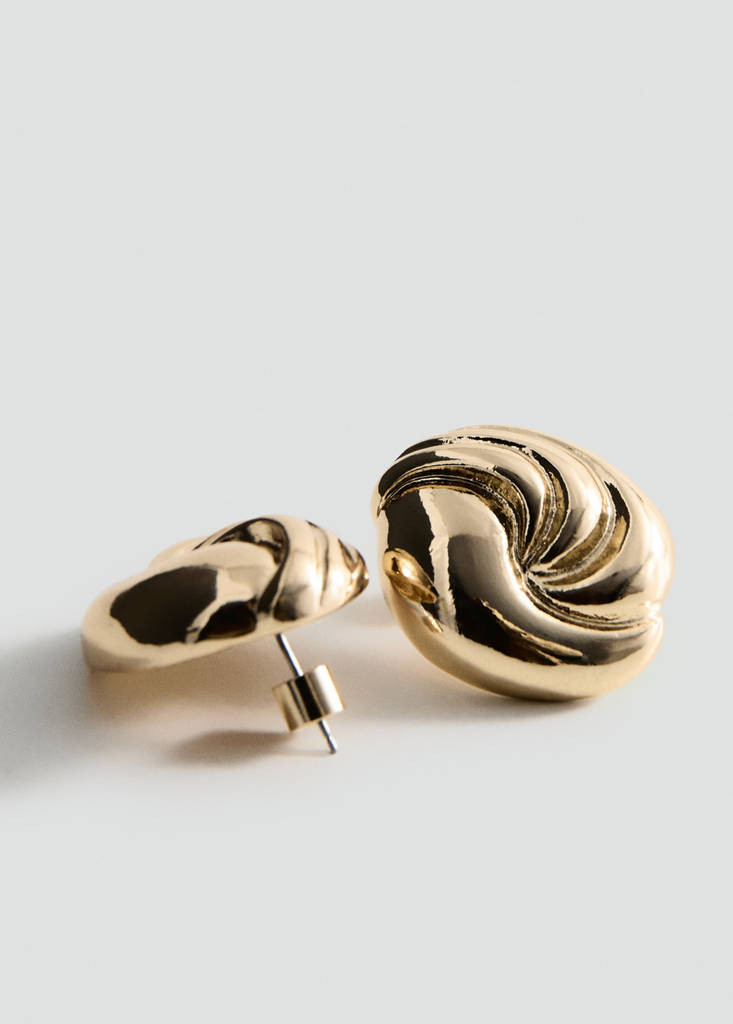Relief earrings gold - Women - One size - MANGO | Mango (US/MX/AU)