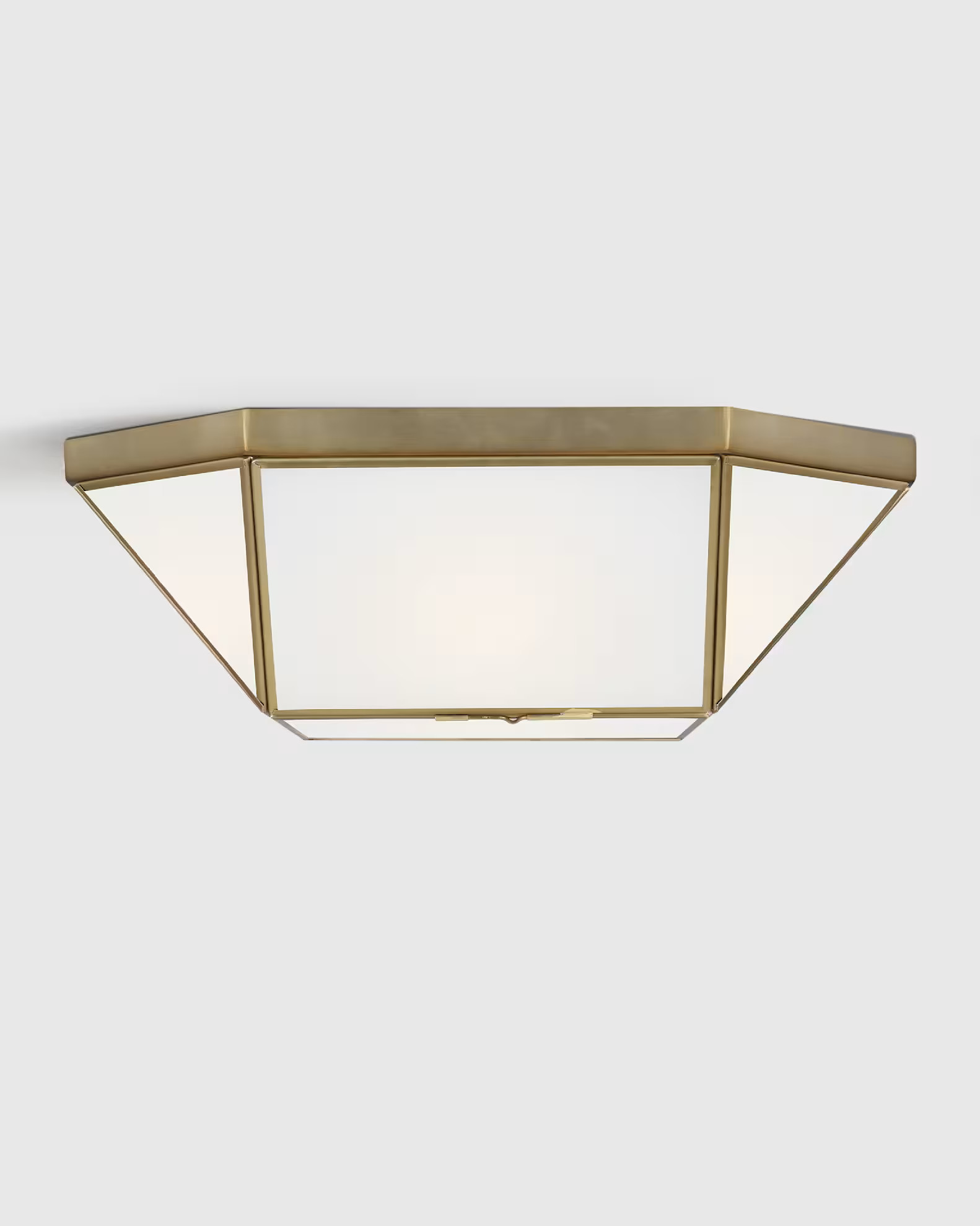 Geometric Steel Flush Mount in Brass | Quince