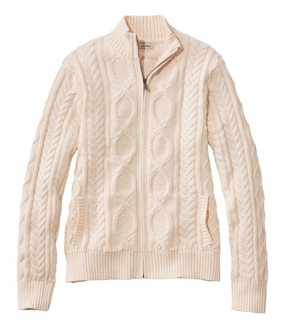 Women's Bean's Heritage Soft Cotton Fisherman Sweater, Cardigan | L.L. Bean