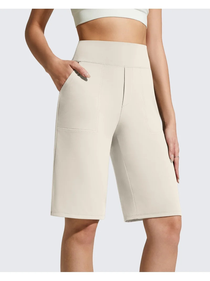 G4Free EverGoing Women's Bermuda Shorts with Pockets 10" - Knee Length Athletic Casual Long Short... | Walmart (US)
