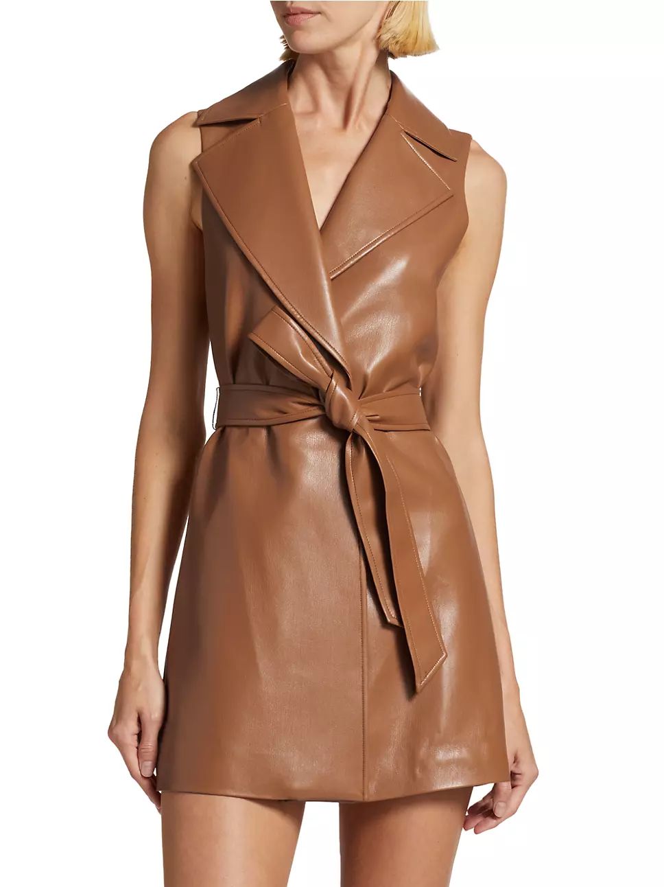 Rozlynn Faux Leather Belted Dress | Saks Fifth Avenue