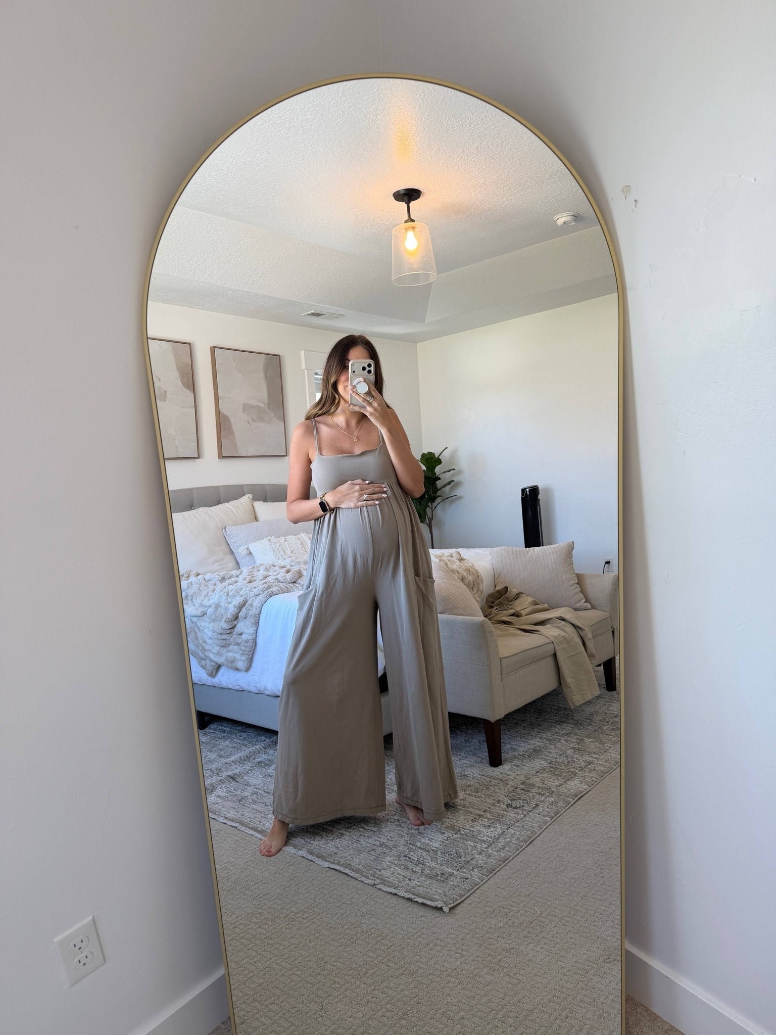 Bump friendly jumpsuit. I sized up to a large and I’m currently 27 weeks pregnant

#LTKootd #LTKBump #LTKTall