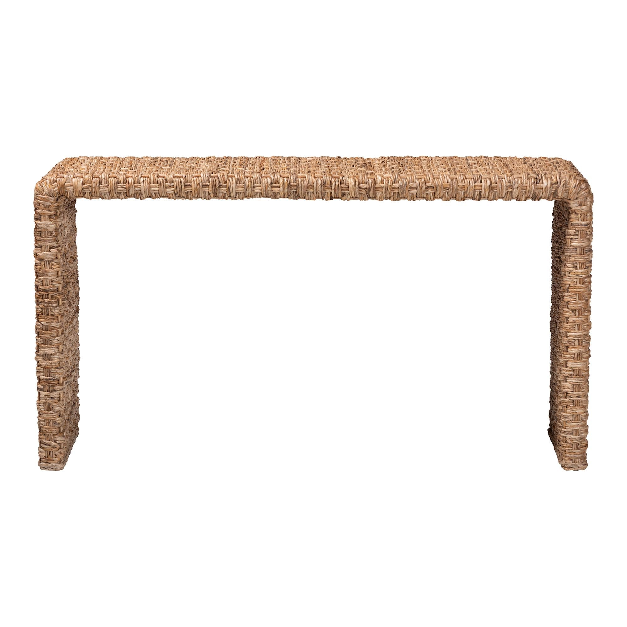 Amazon.com: Bali & pari Alda Handwoven Seagrass Console Table - Rustic Wicker Waterfall Accent Ta... | Amazon (US)