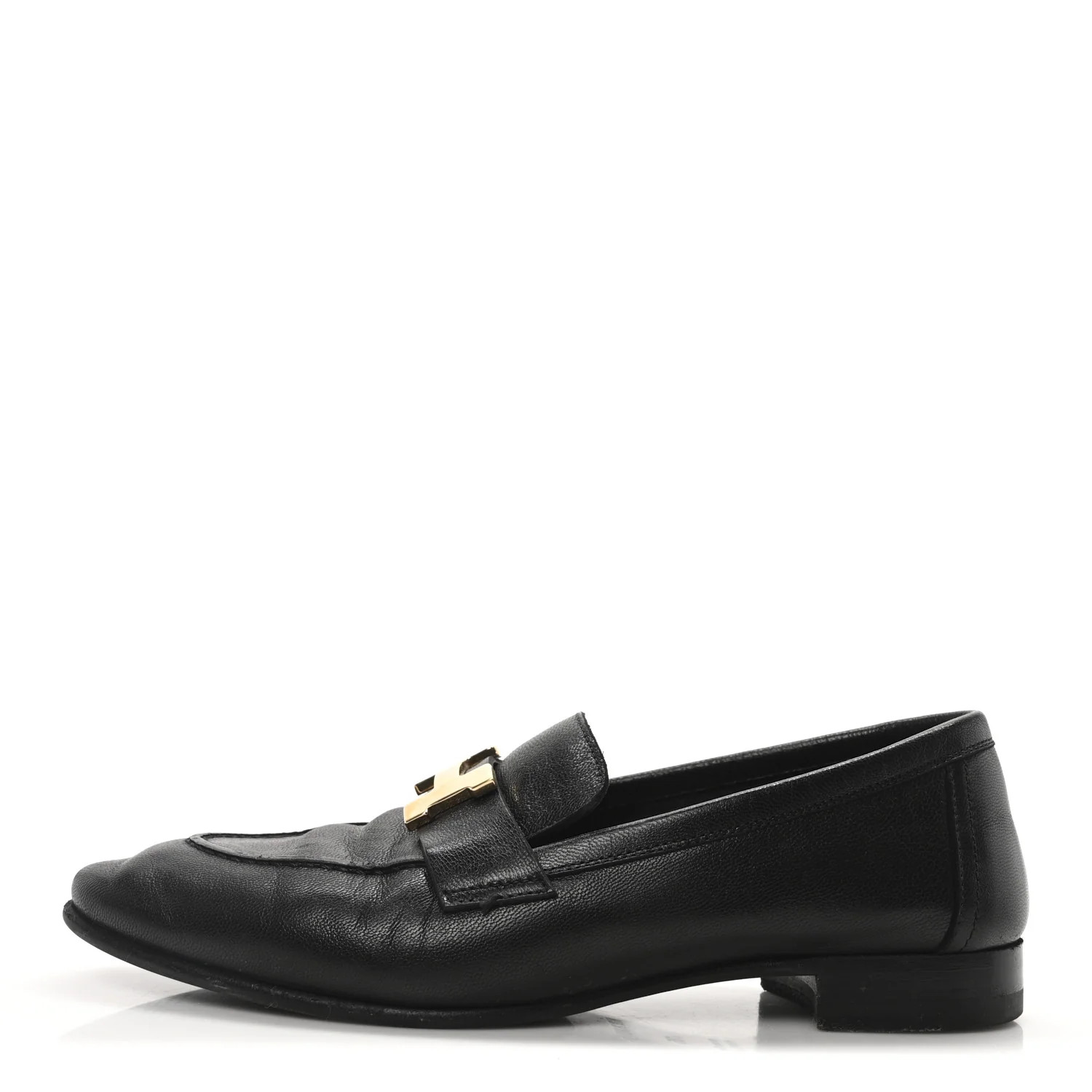 Goatskin Womens Paris Loafers 35 Black | FASHIONPHILE (US)