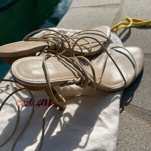 Cult Gaia Cream Strappy Flat Sandals | Poshmark