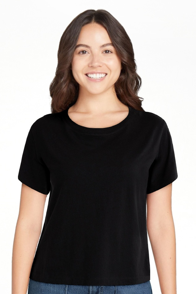 Free Assembly Women's and Women's Plus Cotton Cropped Boxy Tee with Short Sleeves, Sizes XS-4X - ... | Walmart (US)