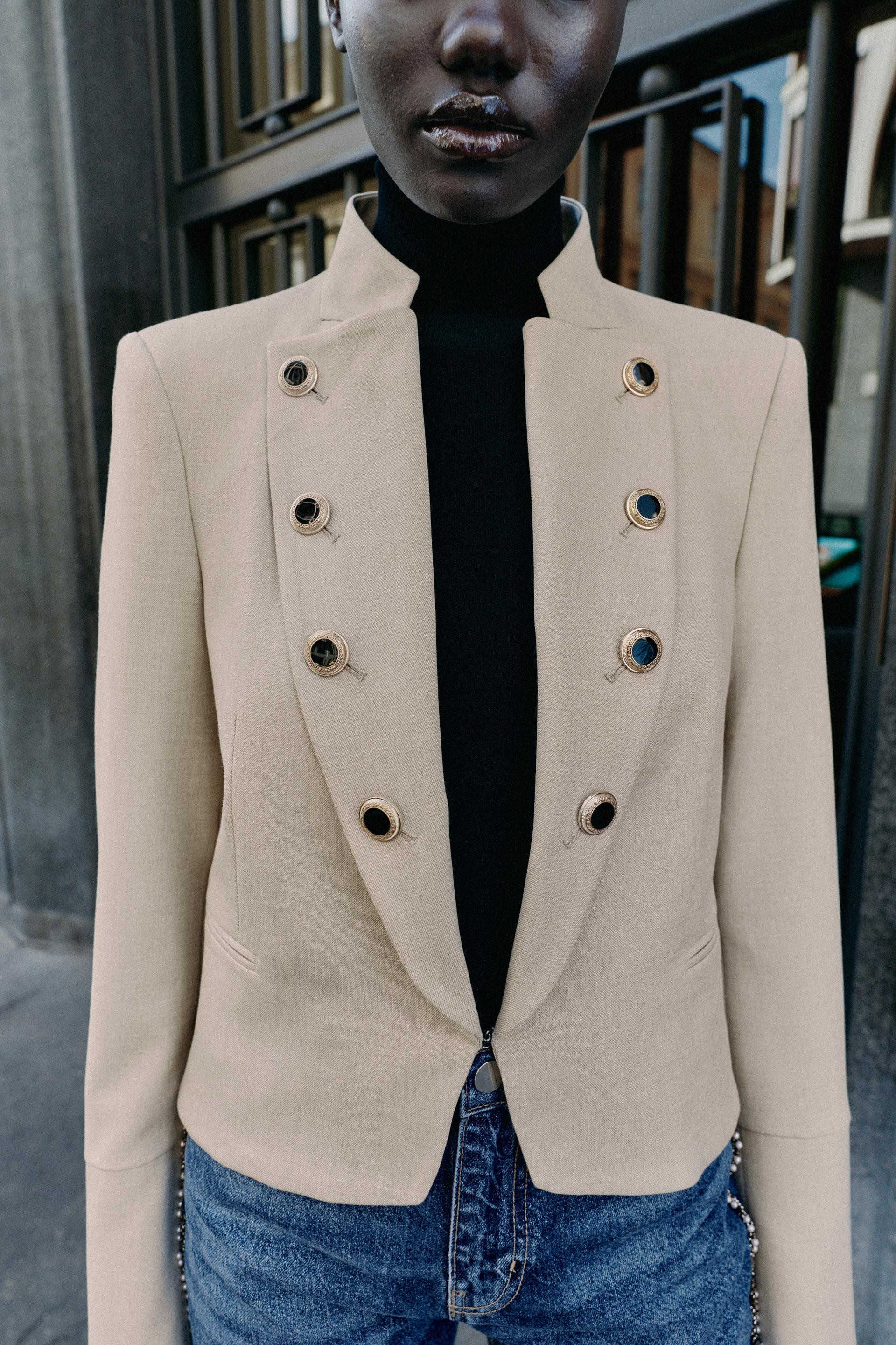 Zara - Tailored Lapel Button Blazer - Sand - Xs - Woman | Zara US