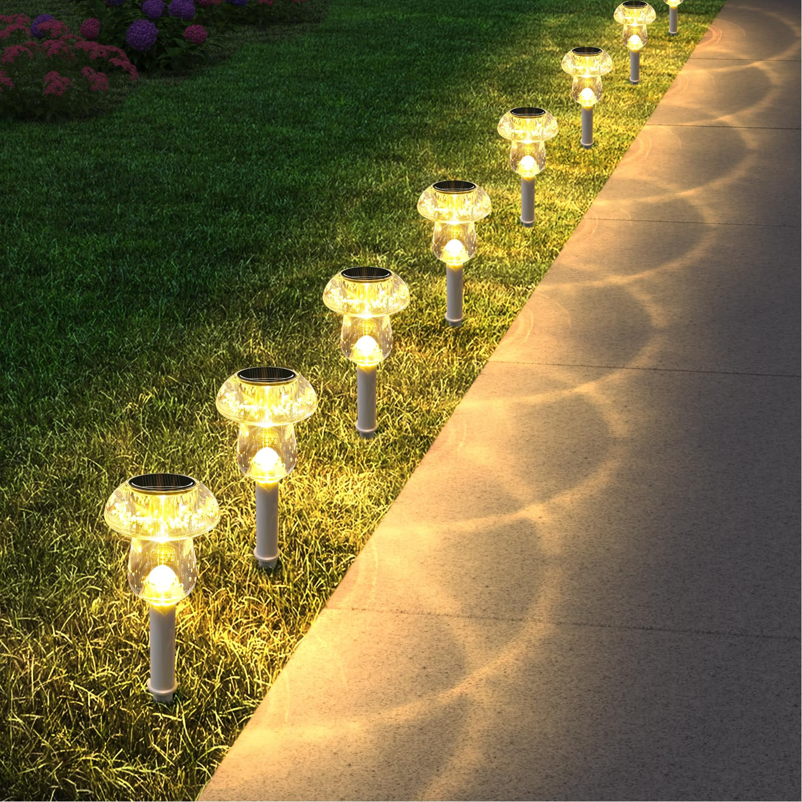 Solar Lights Outdoor, 8 Pack Mushroom Lights Outside Waterproof, Solar Powered LED Lighting for G... | Amazon (US)