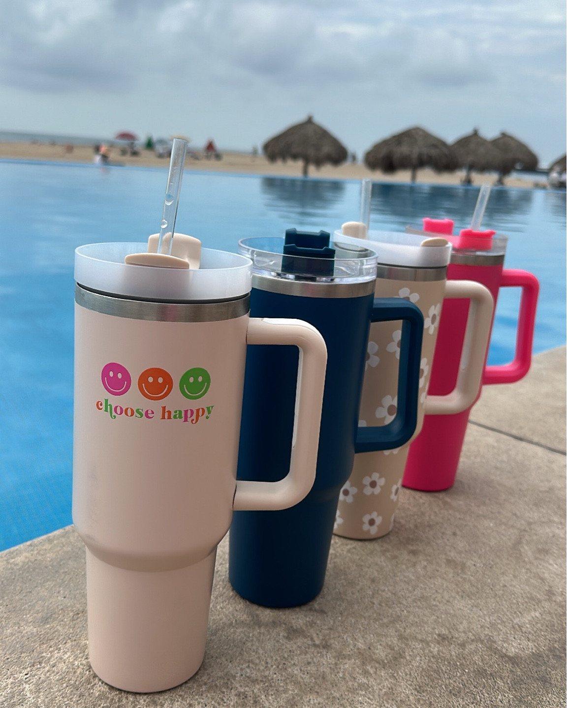 Keep your drink ice cold all day long, even poolside ☀️🫶🏼 these 40oz. drink tumblers come with a screw-tight lid and straw and have a tapered bottom to fit perfectly in any cup holder 

#LTKMostLoved #LTKfindsunder50 #LTKtravel