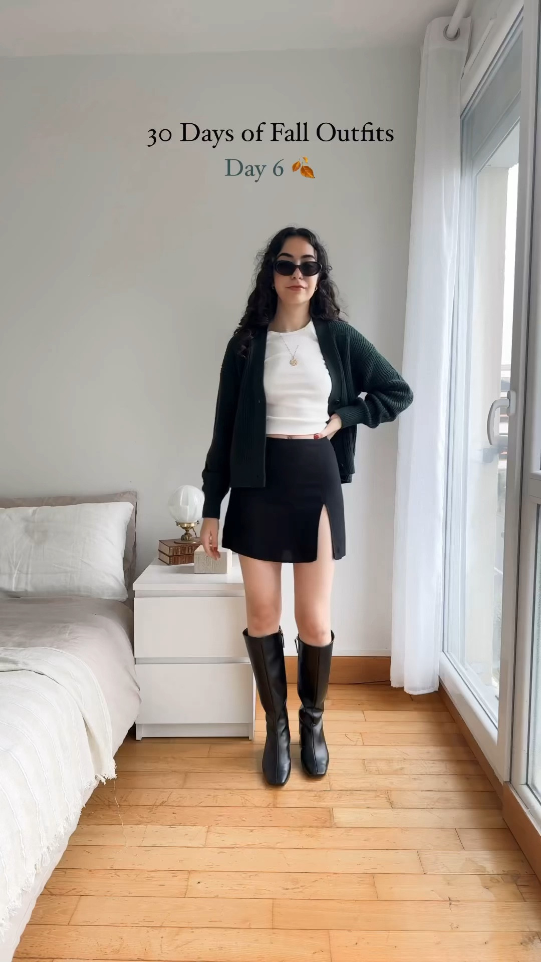 30 Days if Fall Vegan Outfits | Day 6 🍂| Loving this Everlane cotton cardigan, especially the shade of this green. Ever since I’ve done a color analysis I find my personal style much improved! 🤎

#LTKVideo #LTKSeasonal #LTKstyletip