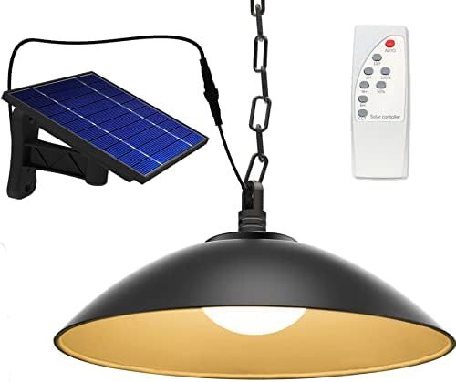 MOON-DE-AGE Outdoor Solar Pendant Lights, Solar Powered LED Shed Light, 250LM Metal Hanging Barn Lam | Amazon (US)