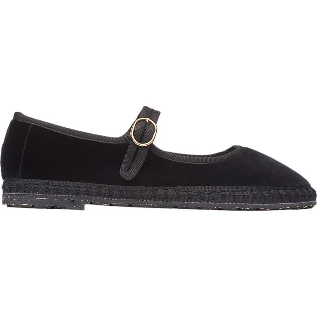 Flabelus | Women's Antonia Piped Velvet Mary Jane Shoes (Black, Size US 9/EU 40) | Maisonette | Maisonette