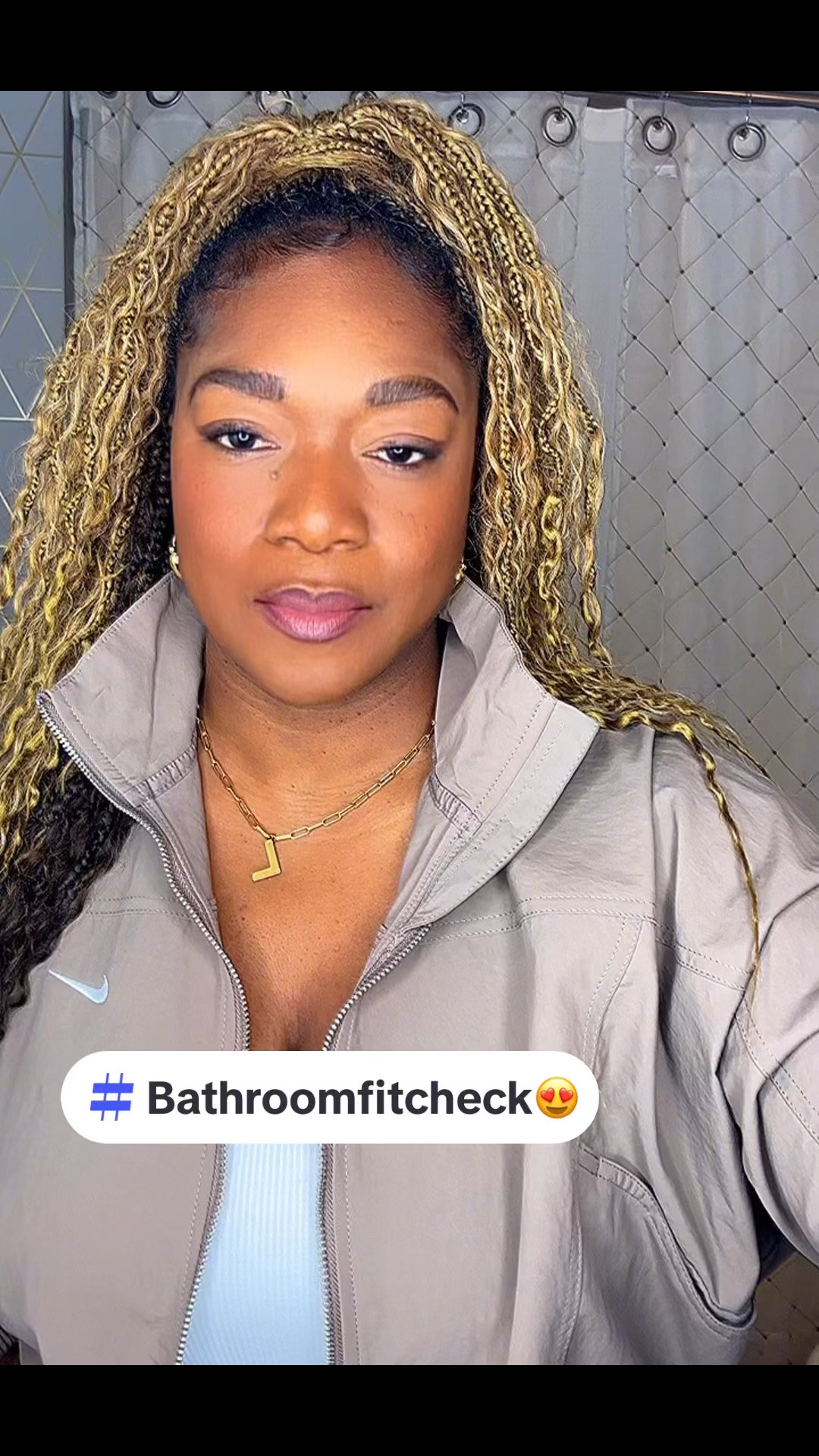 🎥✨ POV: It's Monday, and we're starting the week strong with a #BathroomFitCheck!👟👚 Nike cropped windbreaker jacket in a sleek brown.👖 Oversized cargo pants that tie at the bottom—giving ✨effortless slay✨ vibes.👢 Decided to skip the sneakers because these pants are doing the most, so I paired them with my patent leather boots (we fancy now).💄💨 Fragrance of the day: Marc Jacobs Perfect because, duh, I’m feeling perfect. 💅☕ Coffee in hand and ready to take on the world (or at least try). 😅#OOTD #NikeFits #BootGameStrong #MondayMood https://www.shopltk.com/explore/Cristyluv%E2%80%99s?utm_campaign=creator_shop_share_template_flow&utm_source=ioscreatorapp @highlight

#LTKActive #LTKU #LTKWorkwear