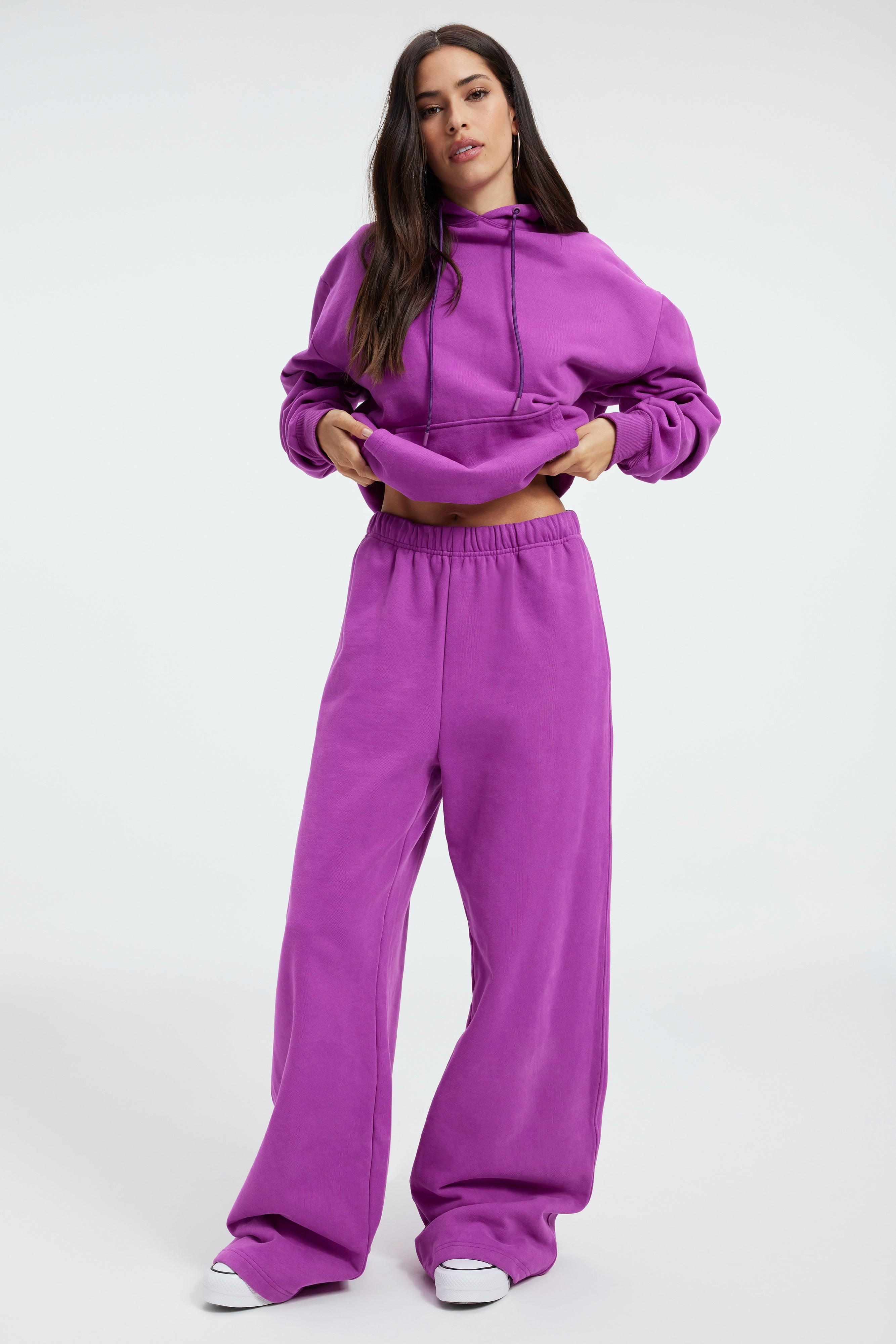 SUEDED FLEECE EXTRA WIDE LEG | POWER PURPLE | Good American