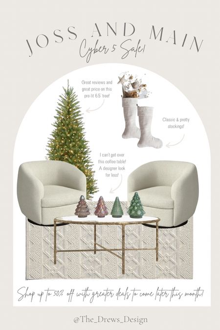 Shop my picks from the Joss & Main Black Friday and Cyber Monday Sale! Home décor, furniture finds, Christmas decorations, faux Christmas tree, sivrl chair, area rug, round coffee table, designer look for less, glass and brass coffee table 

@jossandmain #JossandMain #JossandMainPartner #josspartner
#ltkhome #ltksalealert #ltkholiday
@shop.ltk @shop.ltk #liketkit 