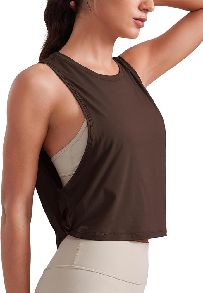 CRZ YOGA Pima Cotton Large Armhole Tank Tops for Women - Workout Sport Athletic Yoga Running Gym ... | Amazon (US)