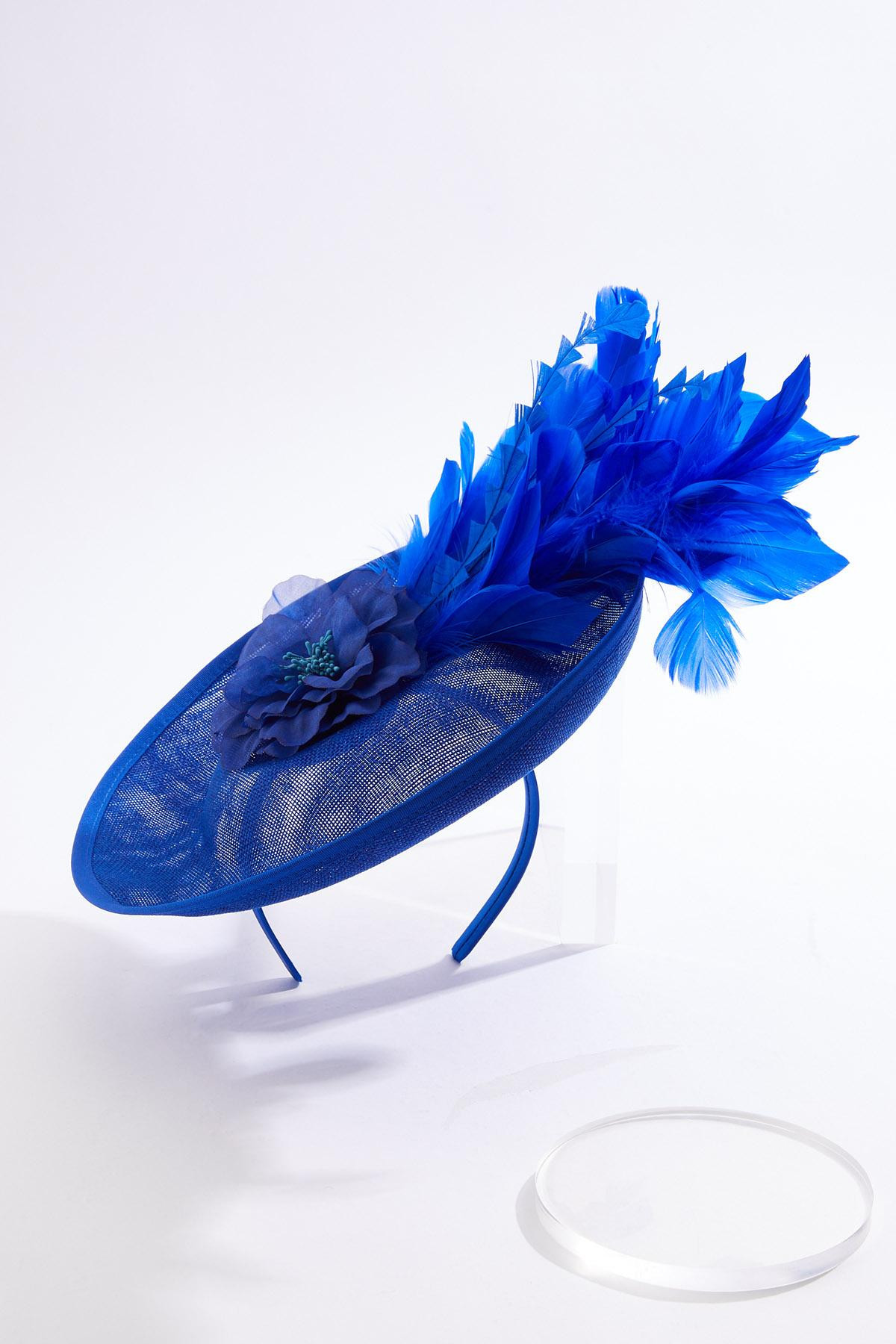 Oversized Blue Feather Flower Fascinator - Blue | Cato Fashions