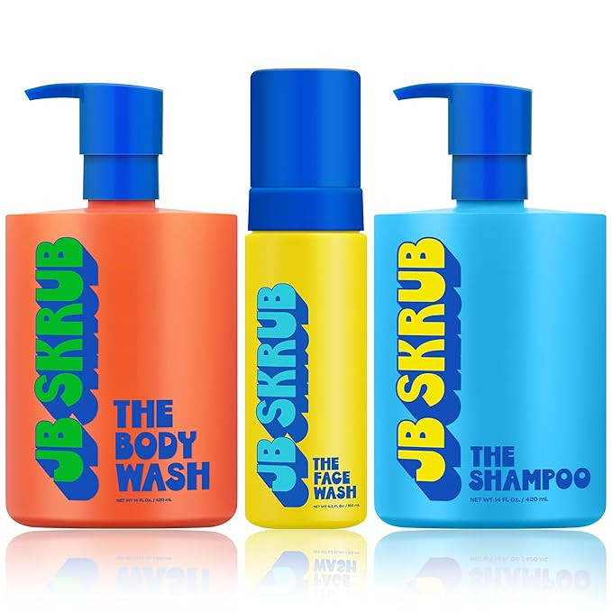JB SKRUB The Body Wash, The Face Wash and The Shampoo Gift Set - Clean Care System to Conquer Ado... | Amazon (US)