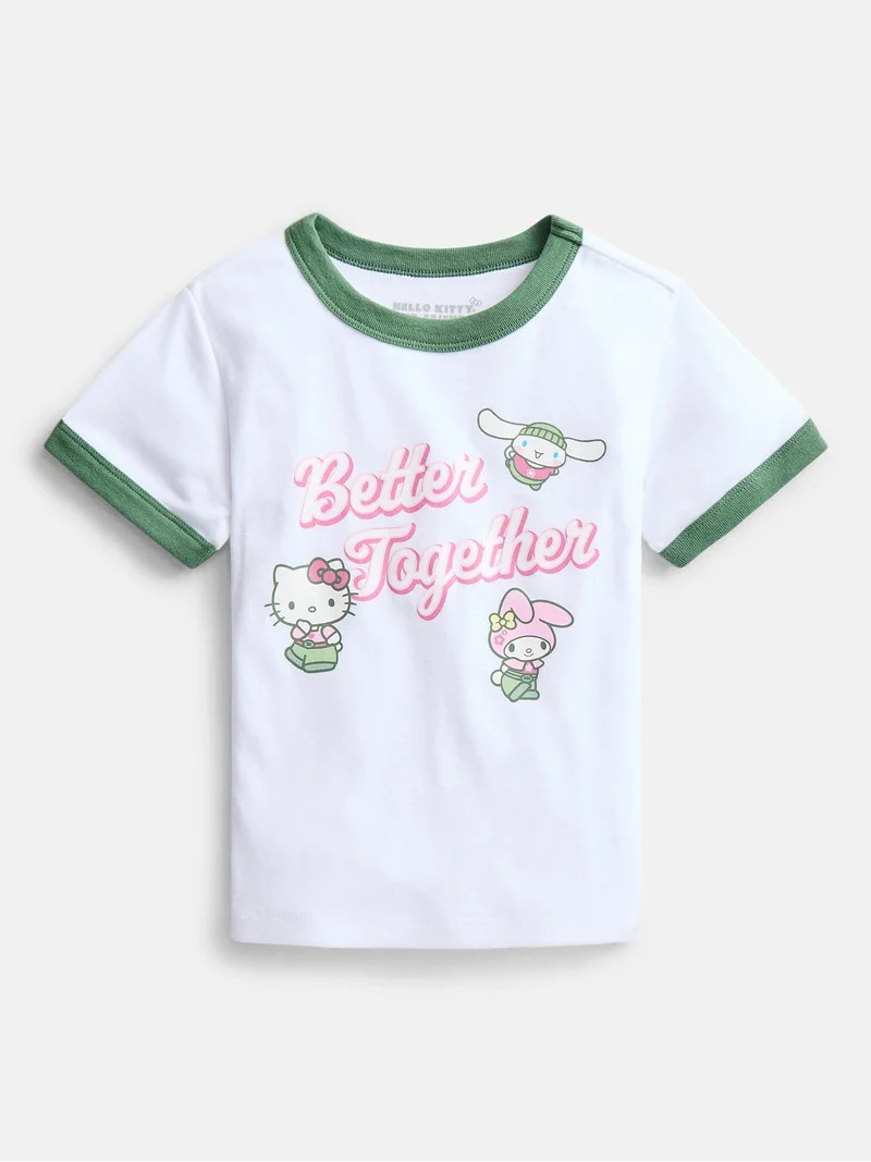 Hello Kitty and Friends Girls Better Together Graphic Ringer T-Shirt, Sizes 4-16 | Walmart (US)