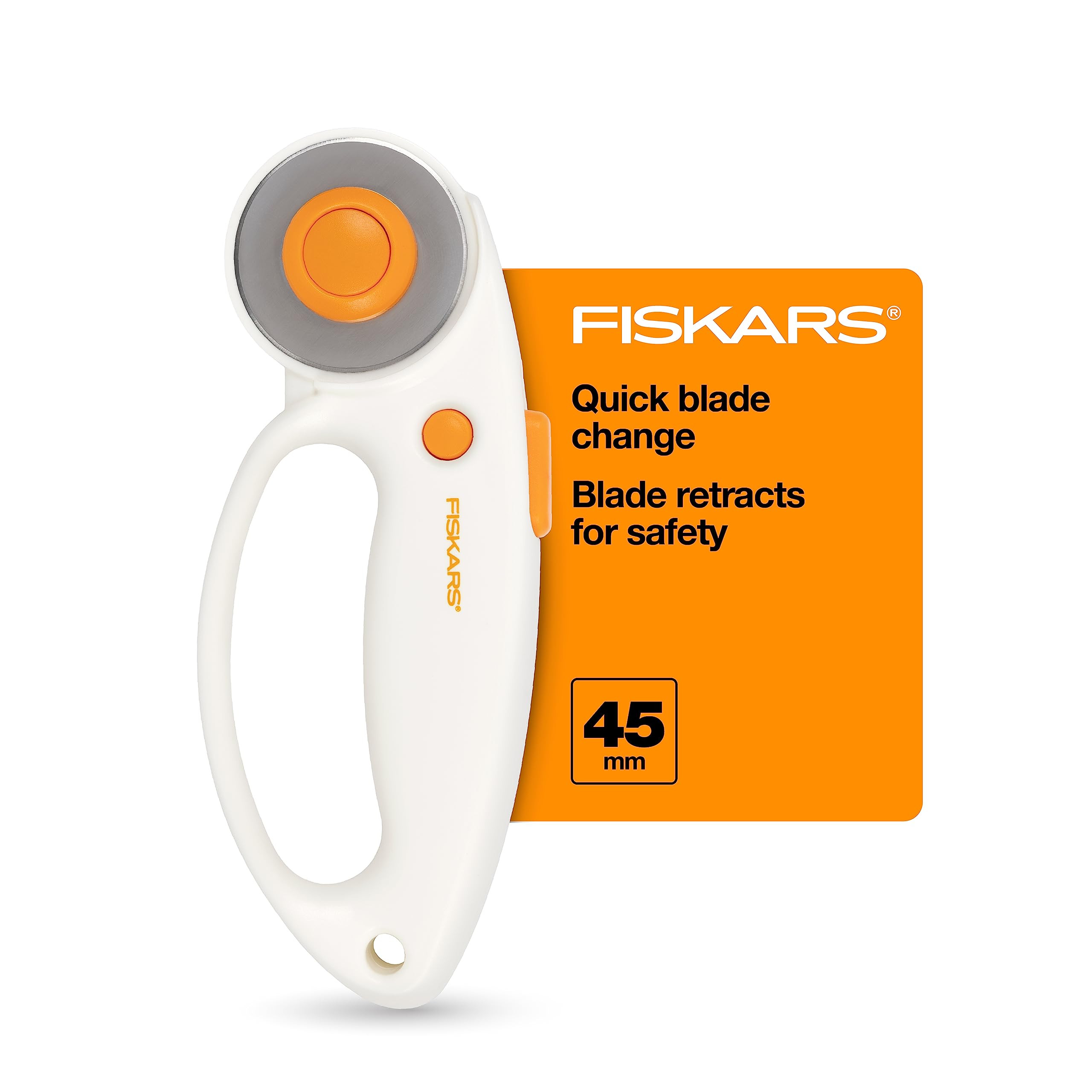 Fiskars 45mm Rotary Cutter for Fabric with Ergonomic Loop Grip, Premium Steel Rotary Fabric Cutte... | Amazon (US)