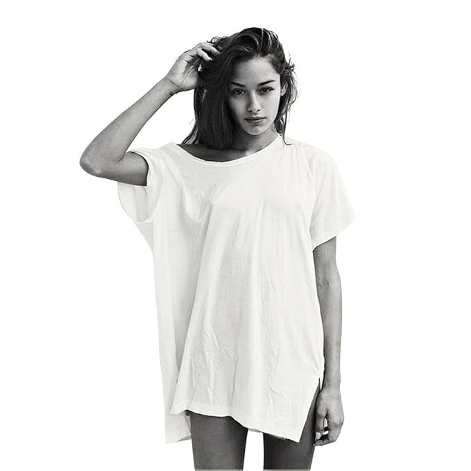 Long Mini T Shirts Dress Women Aesthetic Vintage Retro Loose Baggy Tunic Tops Teen Girls Plus Siz... | Amazon (US)